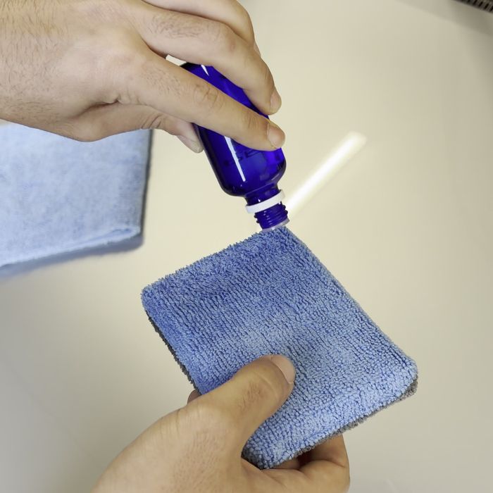 Prizm coating being poured onto an applicator block
