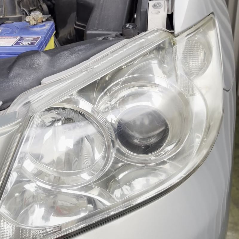 Clear headlight after restoration