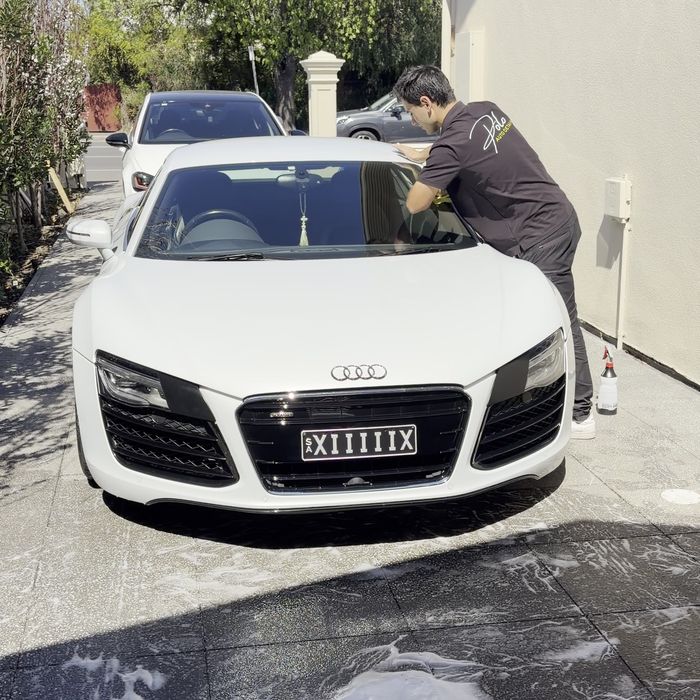 Hand drying an Audi R8